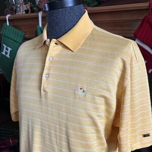NIKE/TIGER WOODS ⛳️ Men’s Yellow with White Stripes ‘BAY HILL’ Polo Shirt - Sz M